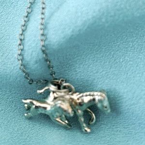 Sweet mare and fowl Sterling Silver necklace.